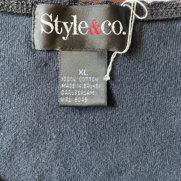 STYLE&CO, SIZE XL, BLACK, SHORT SLEEVE TOP - Picture 4 of 4